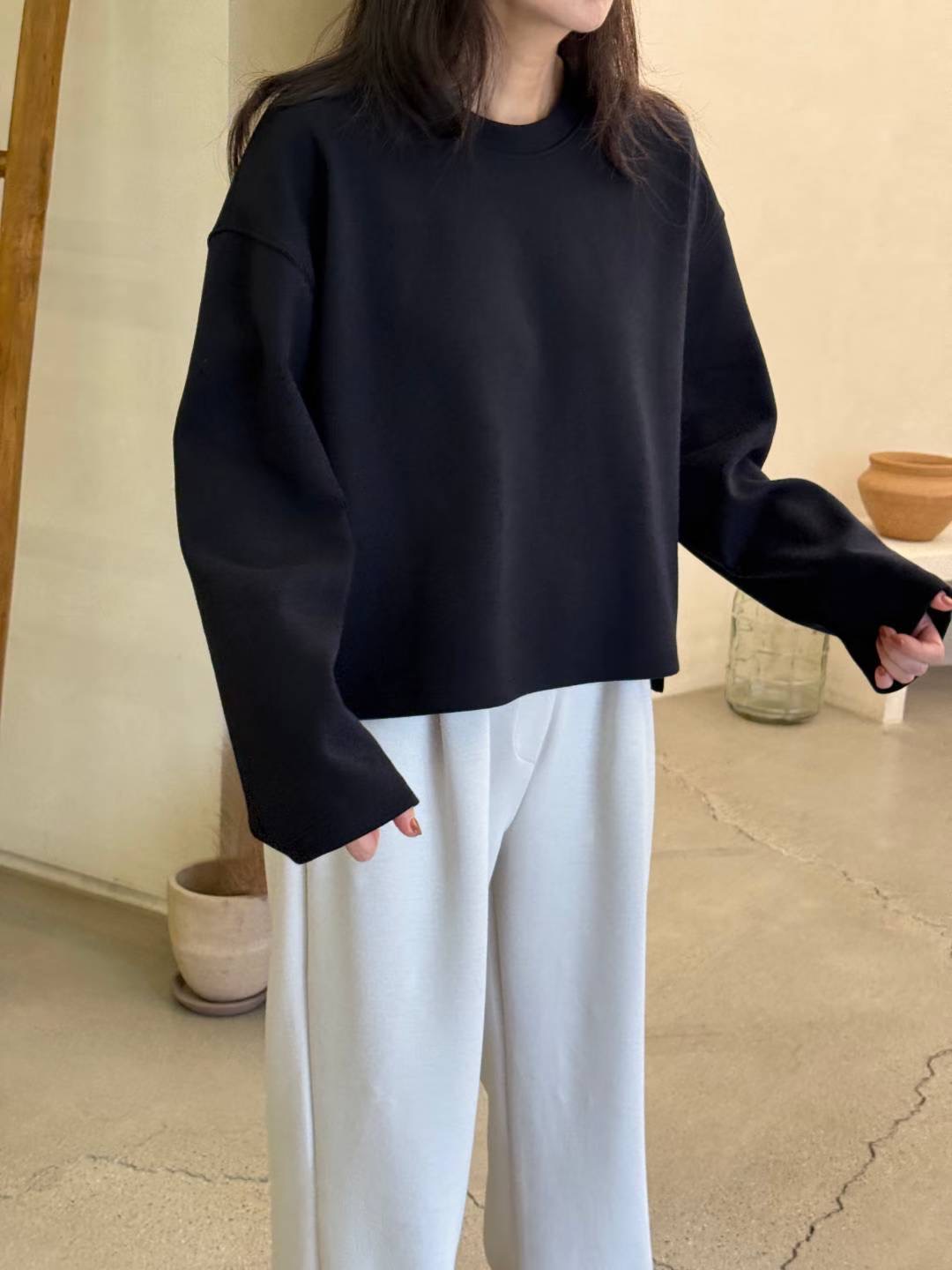 1mm東大門㊣直郵女士新品熱賣時尚休閑25秋冬職業推薦長袖T恤1mm長袖T恤圖色2