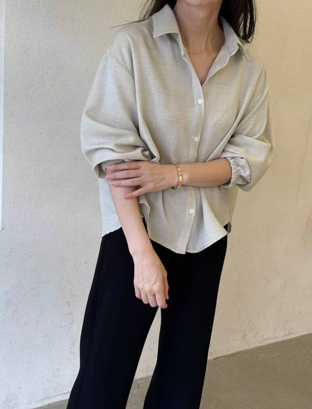 1mm東大門㊣實拍女士新款25秋冬推薦人氣休閑熱賣襯衫蕾絲衫1mm襯衫/蕾絲衫圖色2