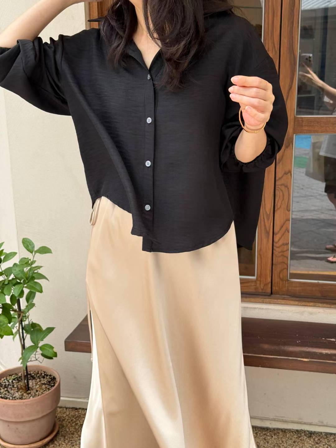 1mm東大門㊣實拍女士新款25秋冬推薦人氣休閑熱賣襯衫蕾絲衫1mm襯衫/蕾絲衫圖色3