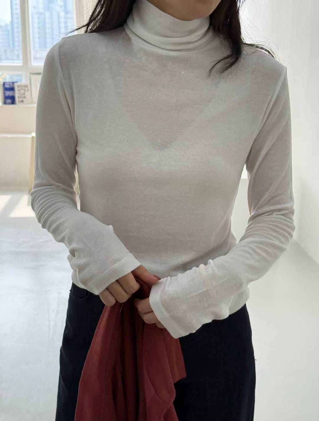 1mm東大門㊣直郵女裝新品推薦休閑真品時尚長袖T恤不含披肩1mm長袖T恤圖色3