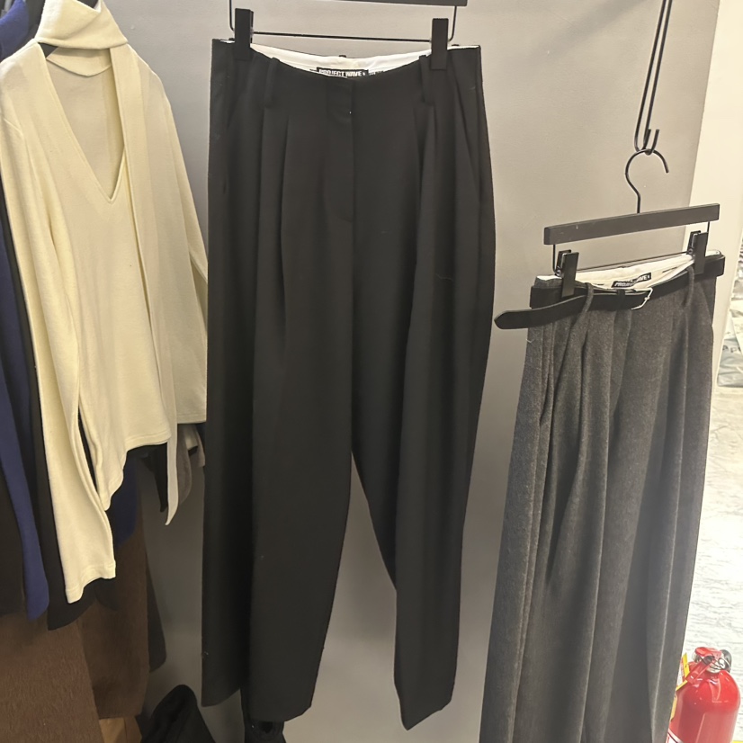 PROJECT WAVE-P東大門㊣代購女裝新款熱賣休閑褲不含腰帶PROJECT WAVE休閑褲圖色2黑色