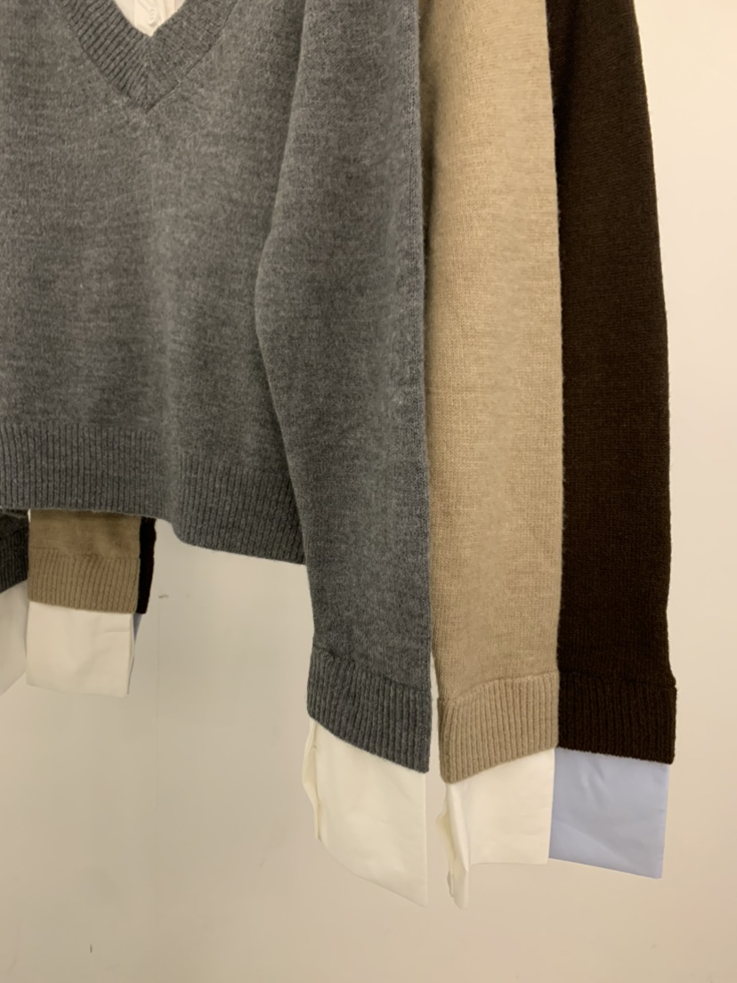 UNDER KEY東大門㊣實拍女士新款推薦職業休閑針織衫V領羊毛UNDER KEY針織衫