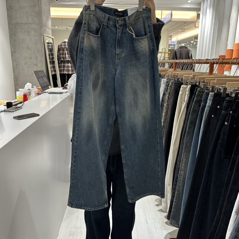 GRAYMELLOW韓國直郵㊣女士新款25秋冬時尚職業真品熱賣牛仔褲GRAYMELLOW牛仔褲