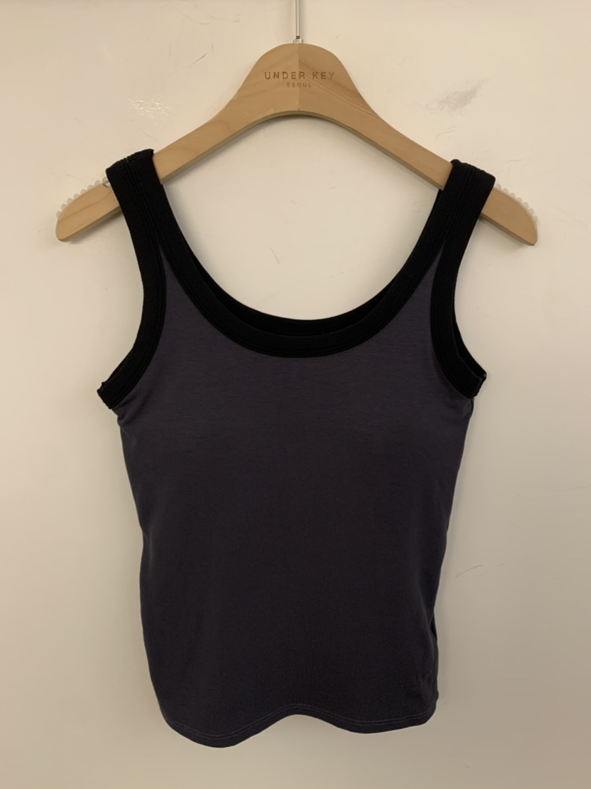 UNDER KEY東大門㊣實拍女士新品時尚真品人氣推薦吊帶背心UNDER KEY吊帶/背心圖色4墨色