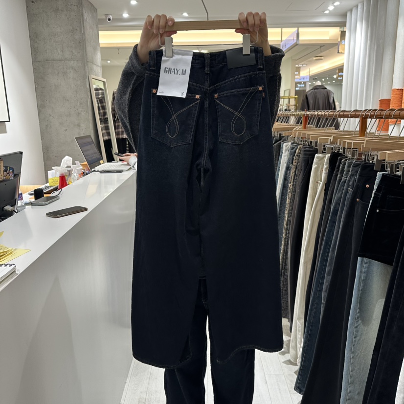 GRAYMELLOW韓國直郵㊣女裝新品真品25秋冬職業推薦時尚牛仔褲GRAYMELLOW牛仔褲