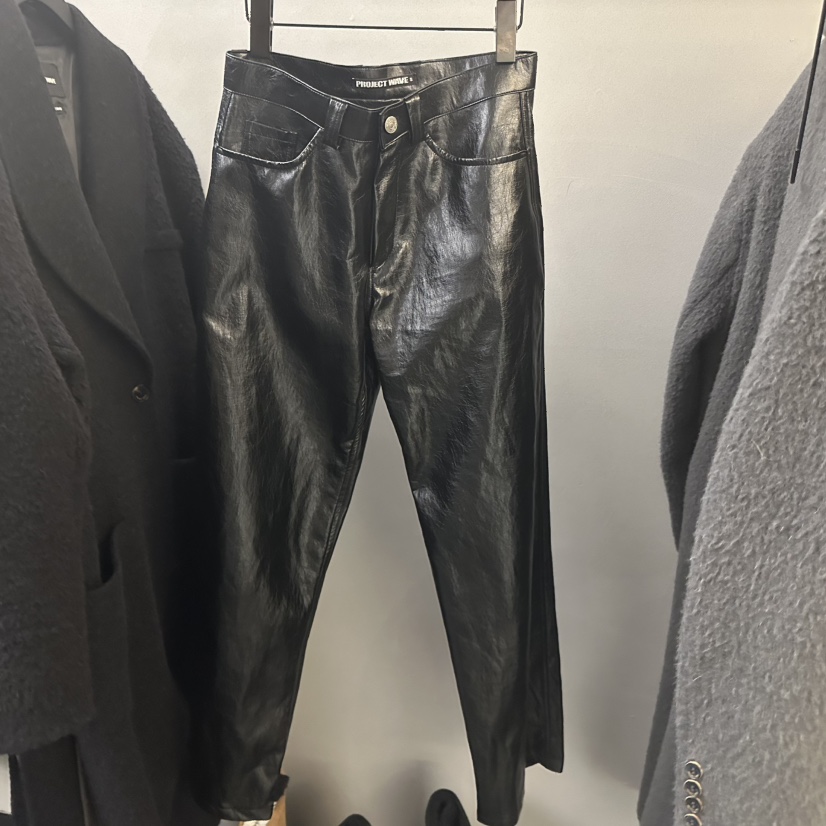 PROJECT WAVE-P東大門㊣直郵女裝新款推薦職業休閑褲皮革PROJECT WAVE休閑褲