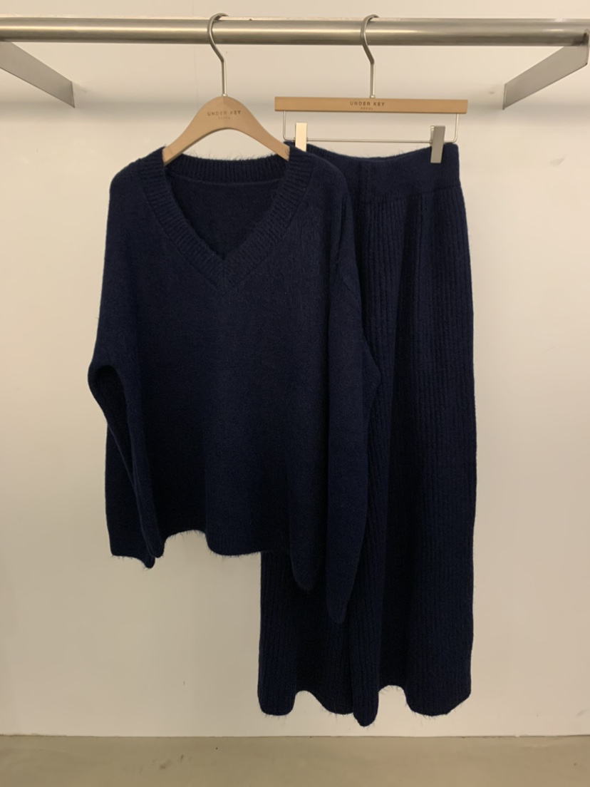 UNDER KEY韓國直郵㊣女士新品休閑25秋冬推薦人氣時尚套裝UNDER KEY套裝圖色4深藍色