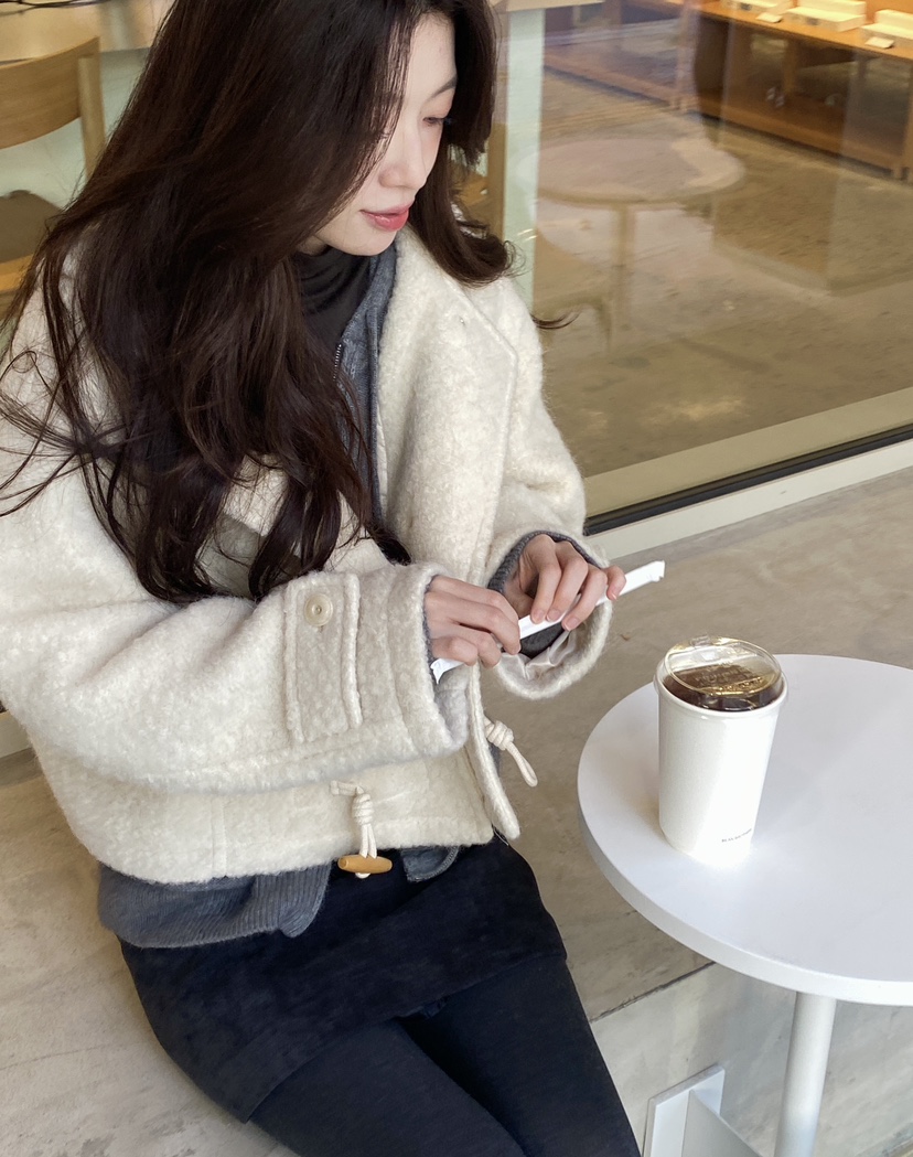 ERUME韓國代購㊣女士新品25秋冬人氣熱賣職業休閑真品短款大衣ERUME短款大衣