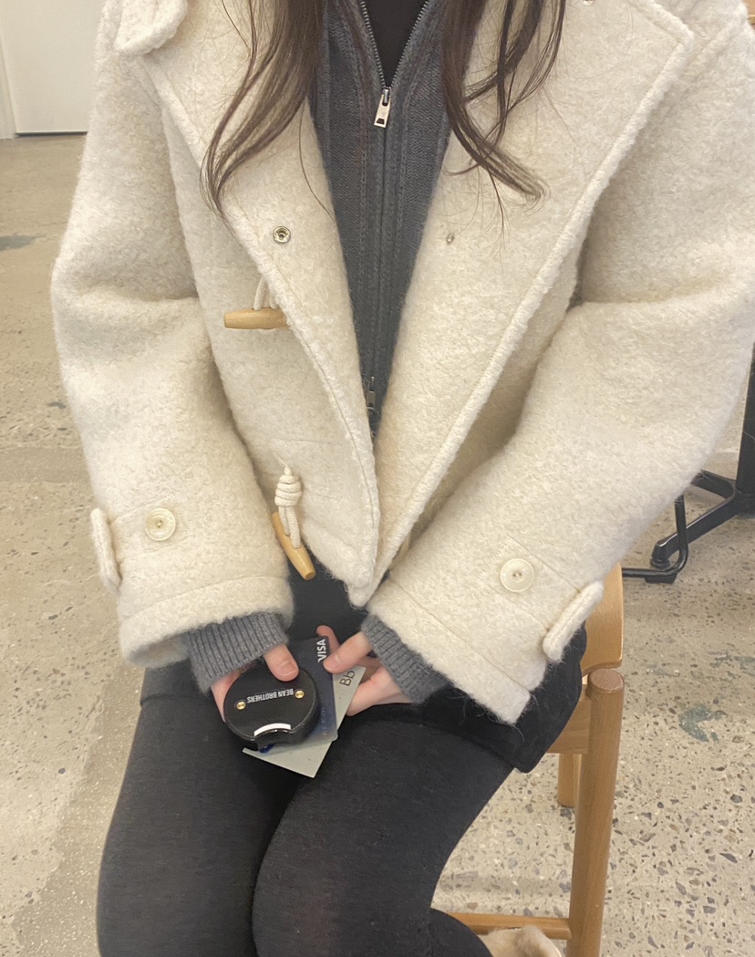 ERUME韓國代購㊣女士新品25秋冬人氣熱賣職業休閑真品短款大衣ERUME短款大衣