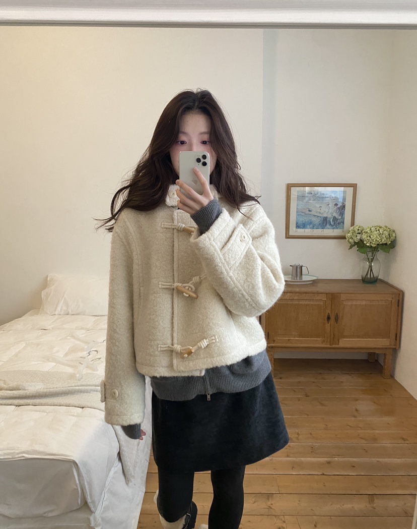 ERUME韓國代購㊣女士新品25秋冬人氣熱賣職業休閑真品短款大衣ERUME短款大衣