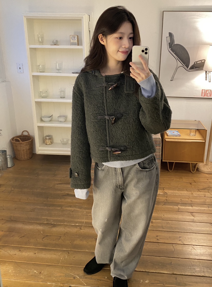 ERUME韓國代購㊣女士新品25秋冬人氣熱賣職業休閑真品短款大衣ERUME短款大衣