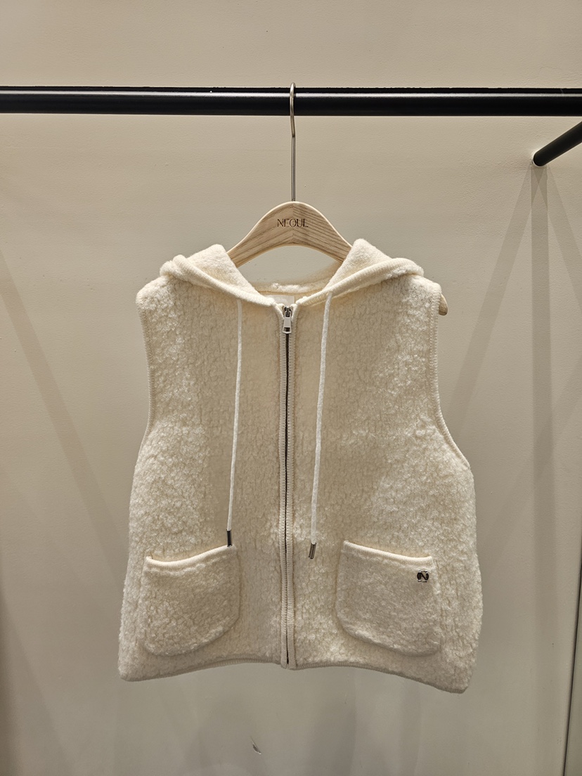 NEOUL東大門㊣代購女士新品人氣真品熱賣推薦25秋冬馬甲羊毛NEOUL/ahin雙領標簽馬甲
