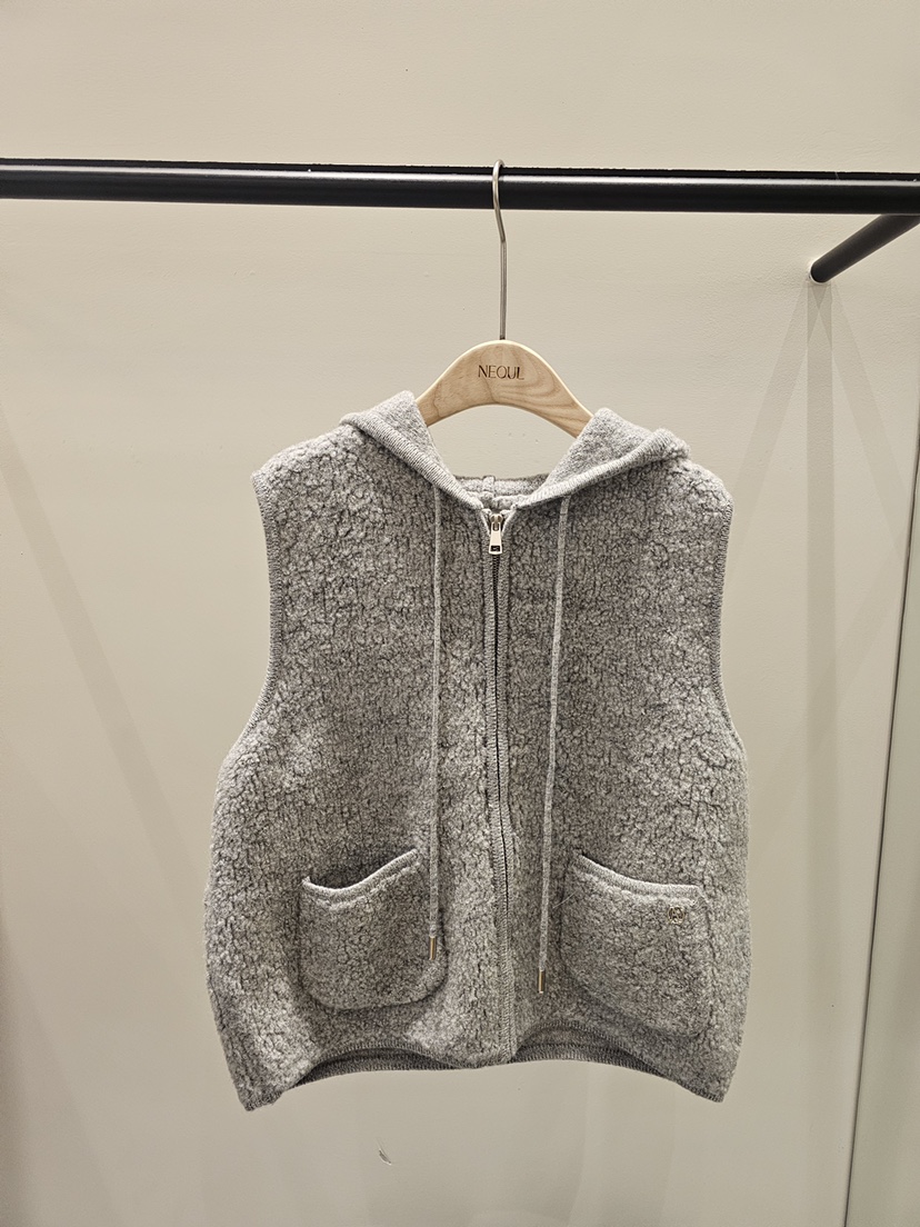 NEOUL東大門㊣代購女士新品人氣真品熱賣推薦25秋冬馬甲羊毛NEOUL/ahin雙領標簽馬甲圖色2