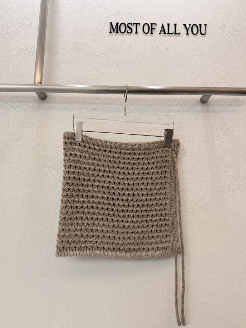 MOST OF ALL U韓國直郵㊣女裝新品25秋冬熱賣職業短裙鏤空MOST OF ALL U短裙圖色3米色