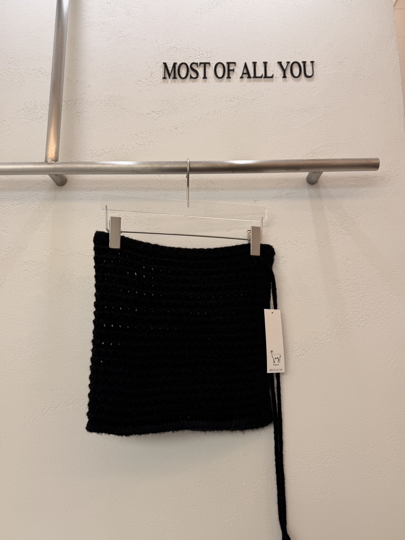 MOST OF ALL U韓國直郵㊣女裝新品25秋冬熱賣職業短裙鏤空MOST OF ALL U短裙圖色4黑色