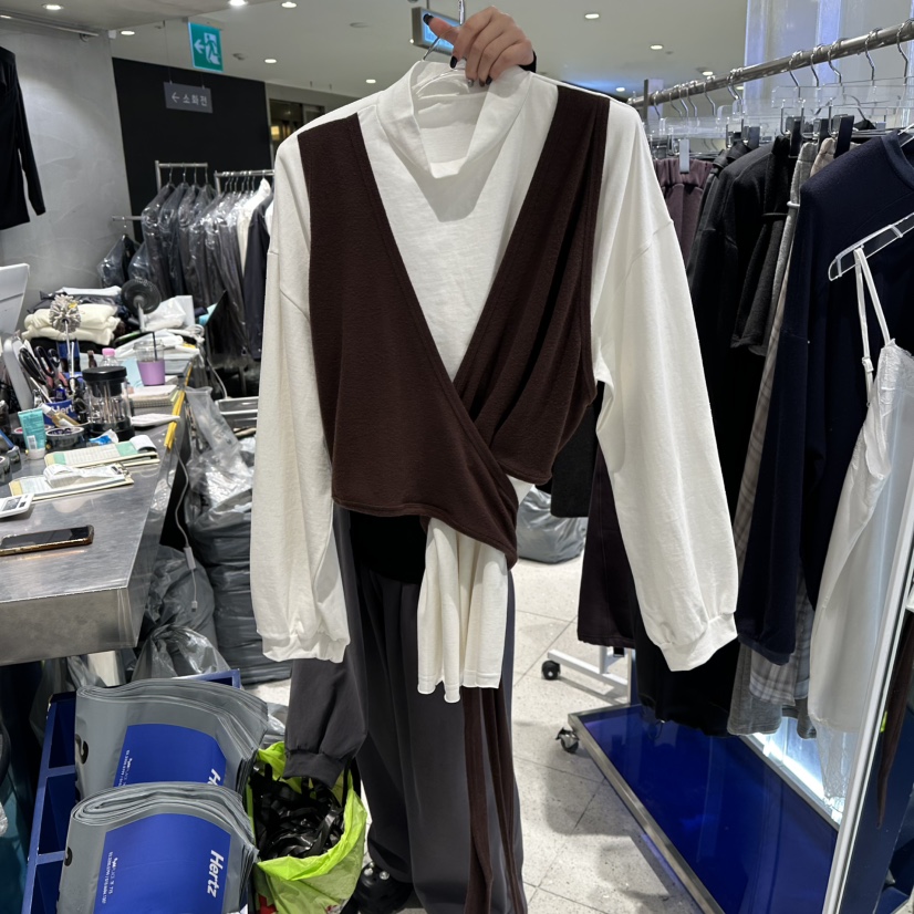 HERTZ-P東大門㊣直郵女裝新品真品熱賣推薦長袖T恤假兩件雙層HERTZ-P長袖T恤