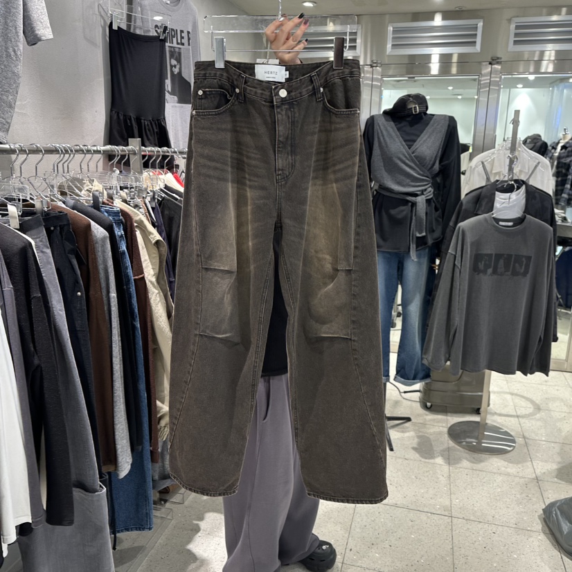 HERTZ-P韓國代購㊣女裝新款熱賣25秋冬職業休閑人氣牛仔褲HERTZ-P牛仔褲
