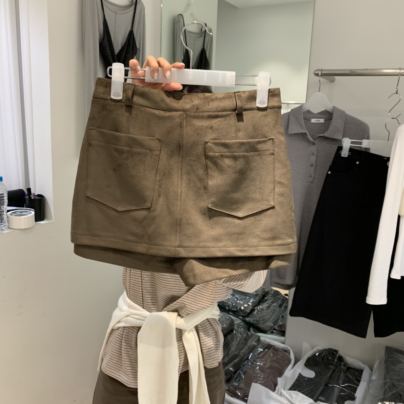 AUBE東大門㊣代購女裝新款推薦時尚人氣熱賣職業25秋冬裙褲麂皮AUBE裙褲