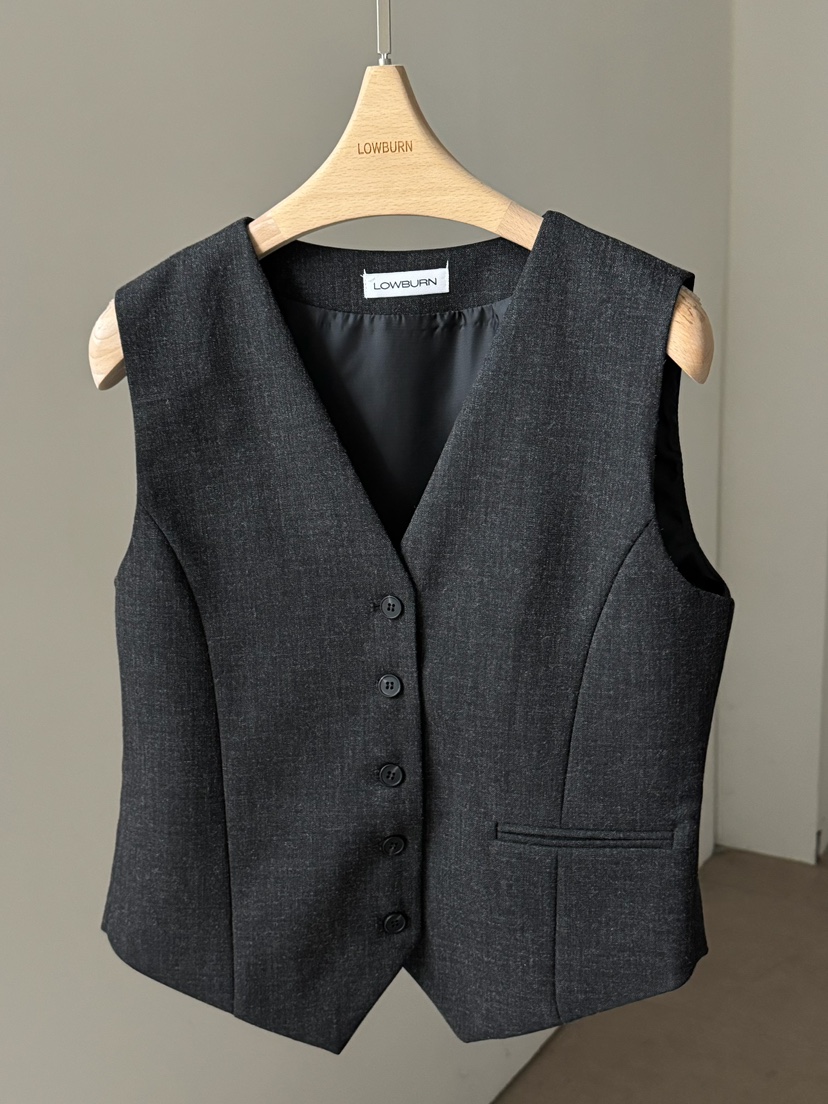 LOWBURN東大門㊣直郵女裝新款人氣職業25秋冬休閑熱賣真品馬甲LOWBURN馬甲圖色3