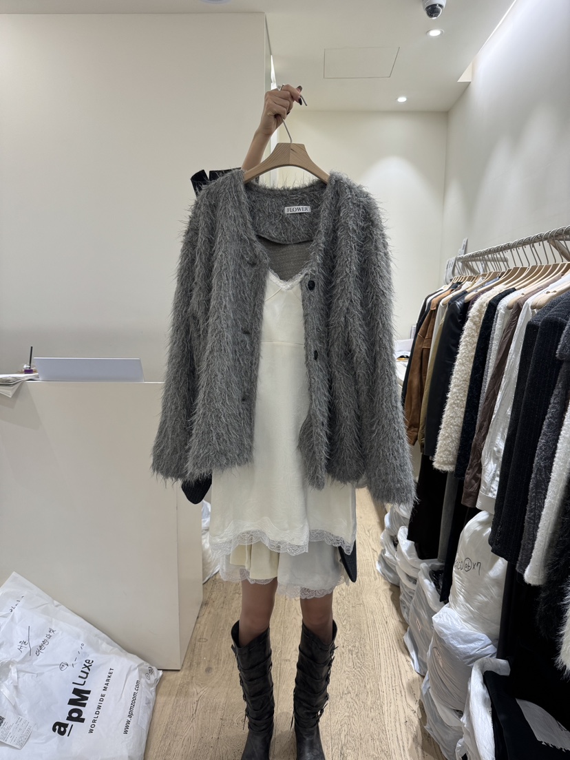 FLOWER-L東大門㊣實拍女裝新品推薦時尚職業人氣針織衫開衫FLOWER-L針織衫圖色2