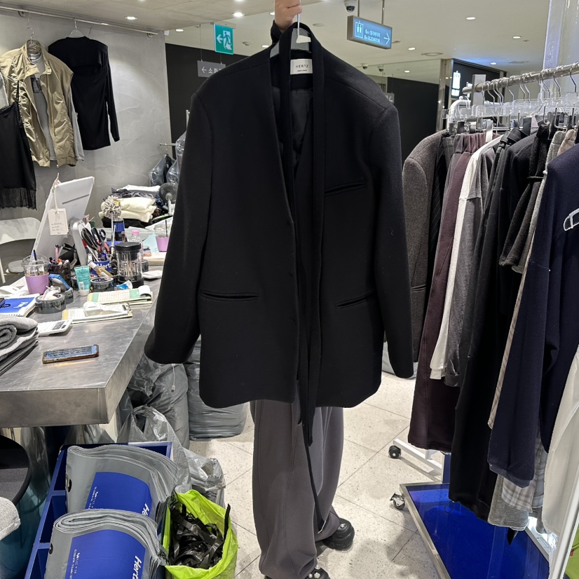 HERTZ-P韓國直郵㊣女士新款職業25秋冬熱賣推薦夾克含脖帶HERTZ-P夾克圖色2