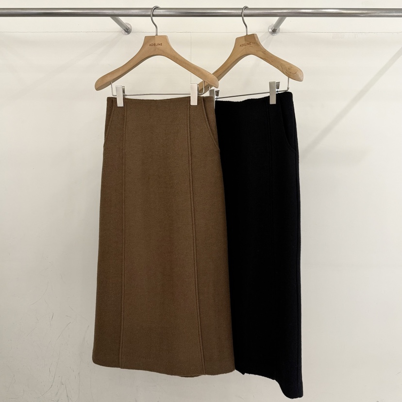 ADELINE韓國代購㊣女士新品25秋冬職業推薦休閑熱賣長裙羊毛ADELINE長裙