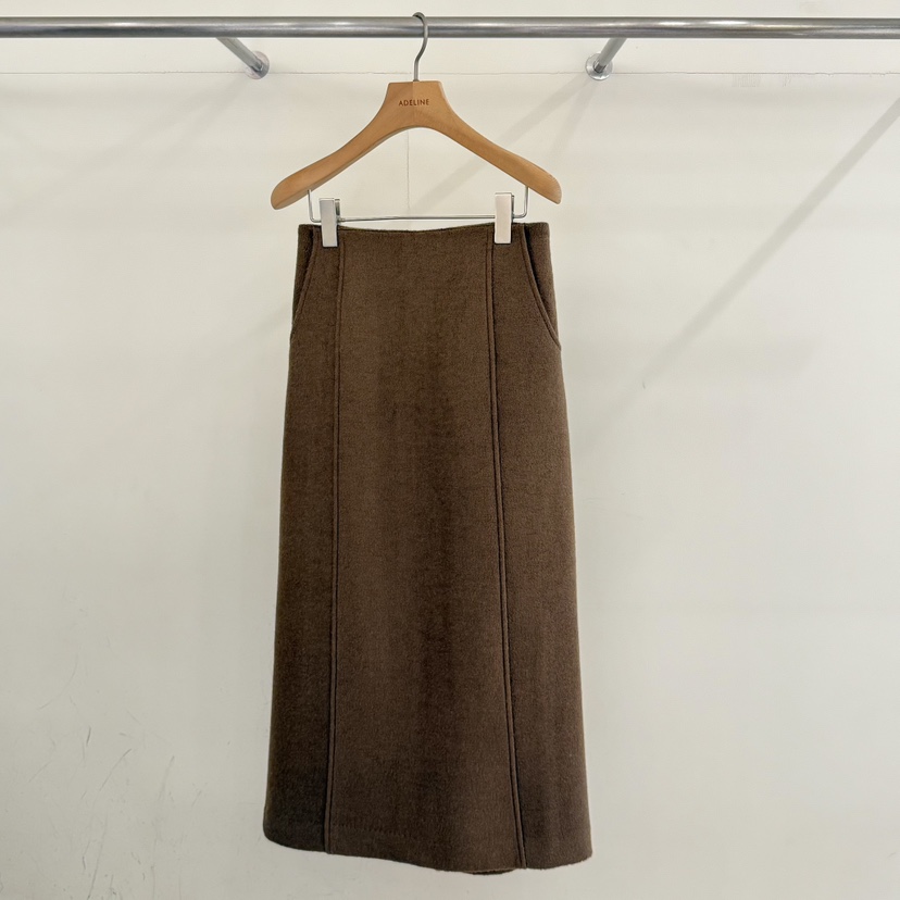 ADELINE韓國代購㊣女士新品25秋冬職業推薦休閑熱賣長裙羊毛ADELINE長裙