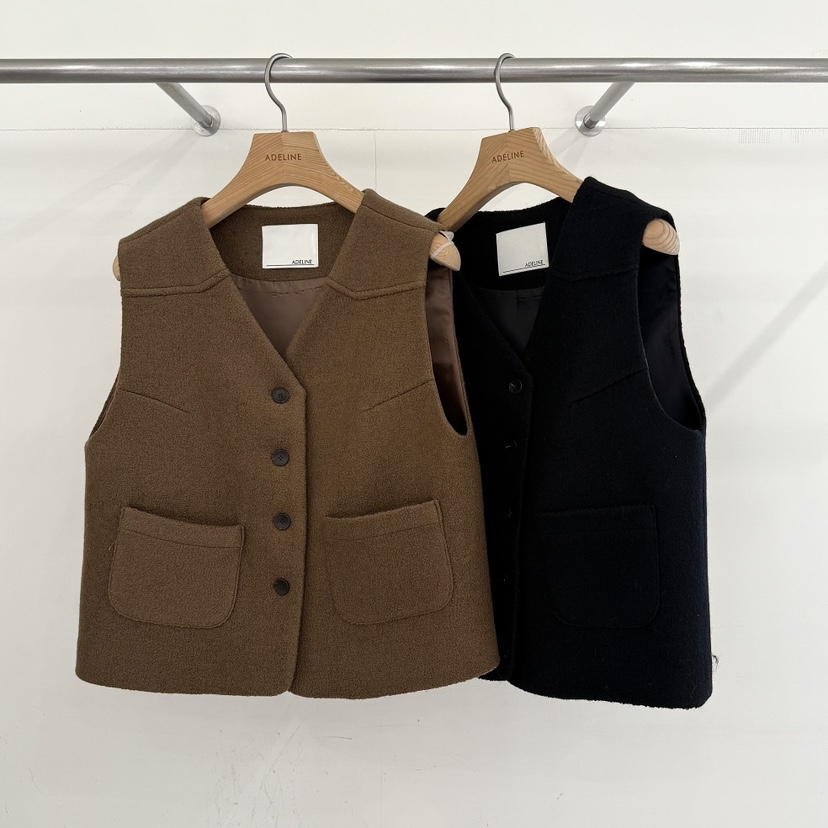 ADELINE東大門㊣實拍女士新款25秋冬休閑時尚真品推薦馬甲羊毛ADELINE馬甲
