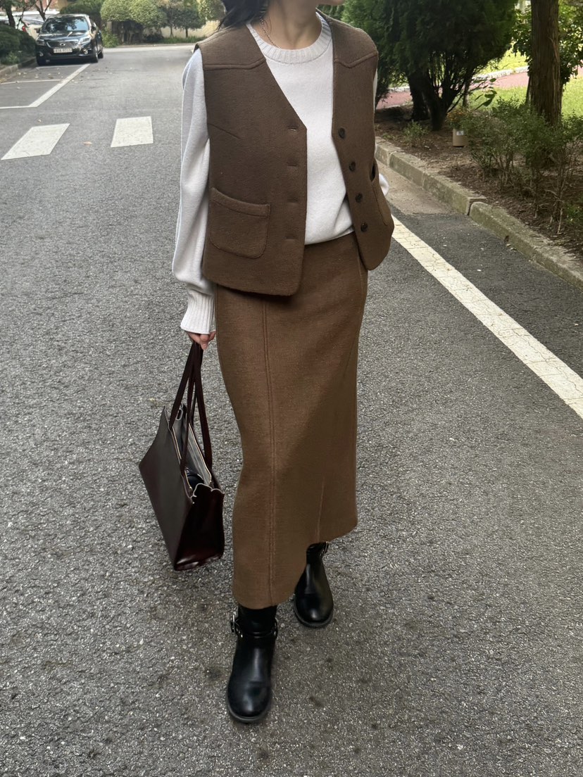 ADELINE東大門㊣實拍女士新款25秋冬休閑時尚真品推薦馬甲羊毛ADELINE馬甲