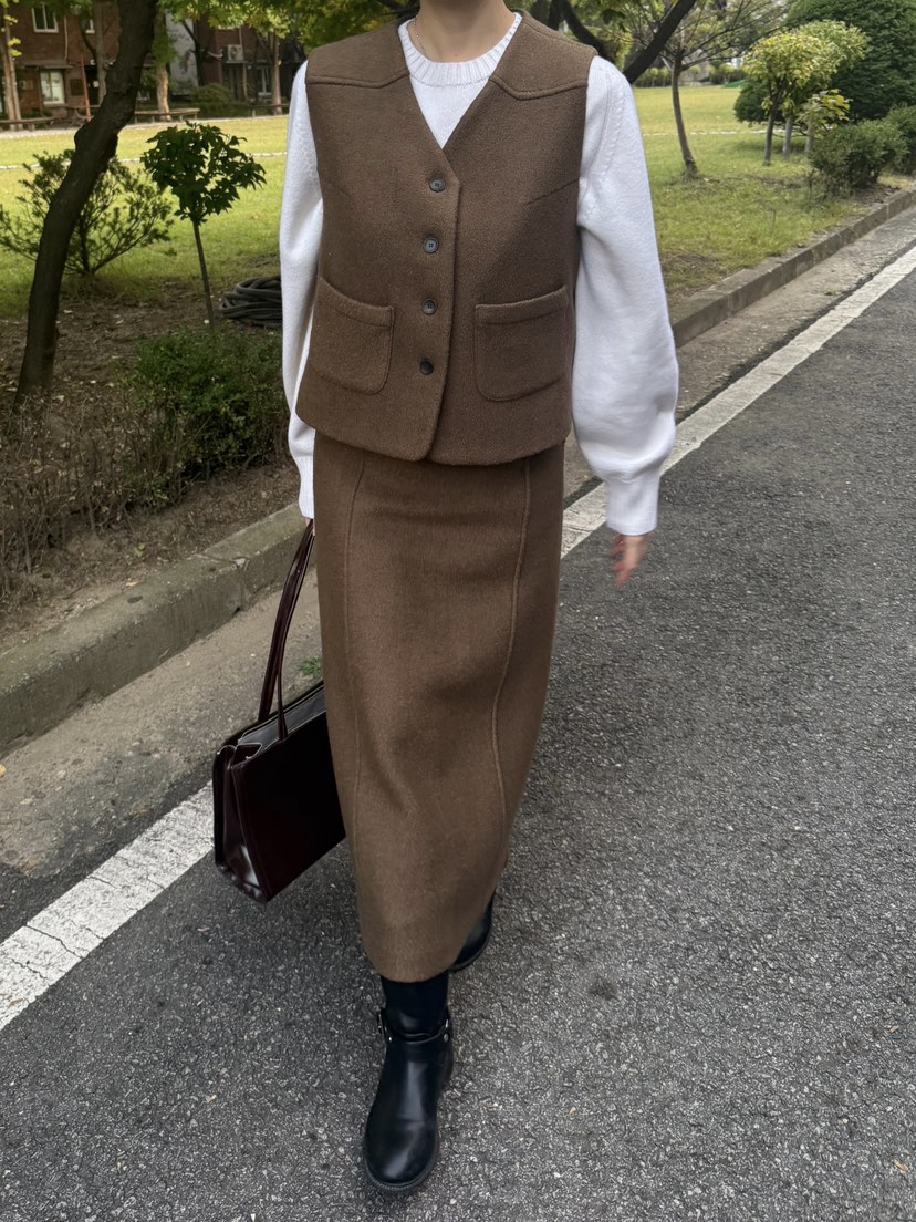 ADELINE東大門㊣實拍女士新款25秋冬休閑時尚真品推薦馬甲羊毛ADELINE馬甲