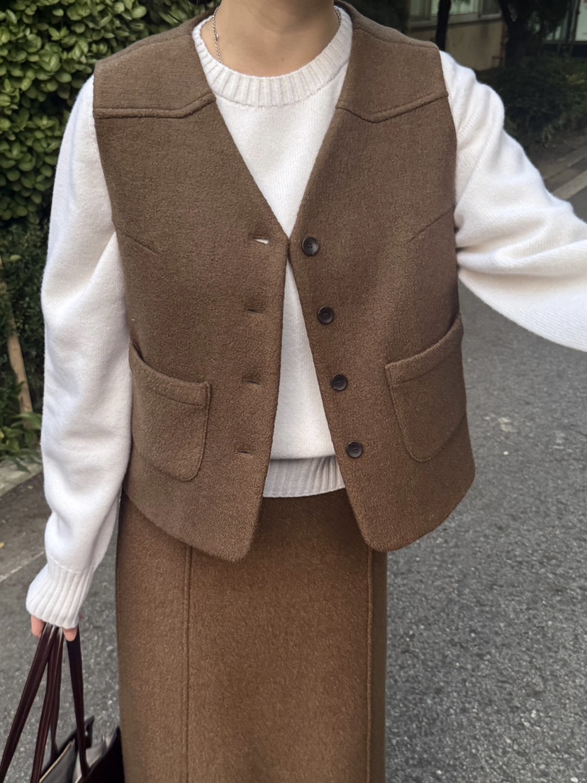 ADELINE東大門㊣實拍女士新款25秋冬休閑時尚真品推薦馬甲羊毛ADELINE馬甲