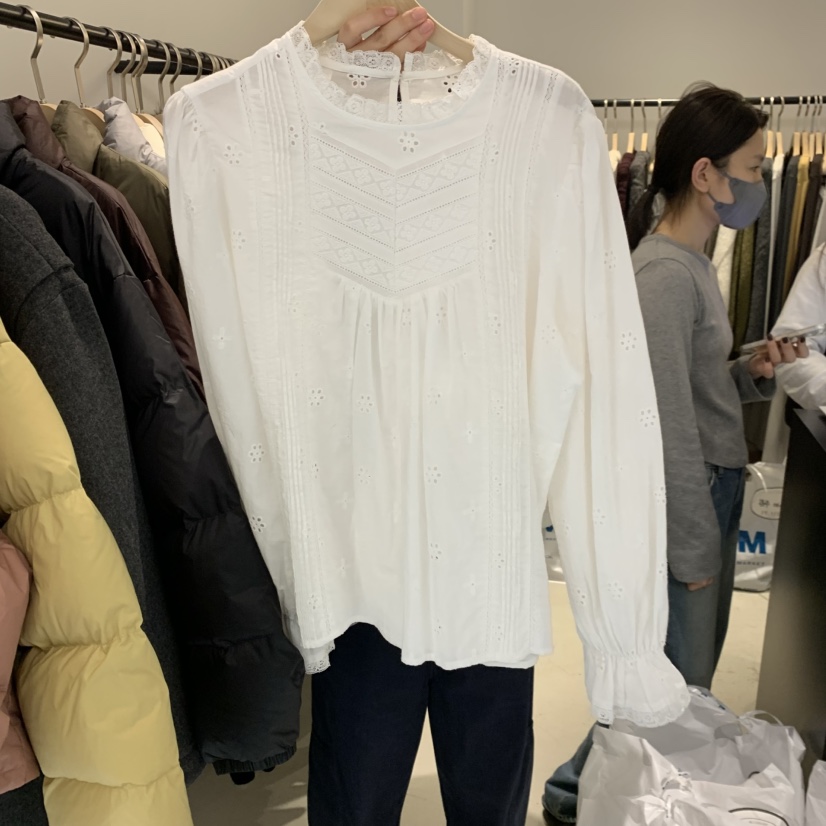 PLATE東大門㊣直郵女士新品真品熱賣職業時尚25秋冬襯衫蕾絲衫PLATE襯衫/蕾絲衫