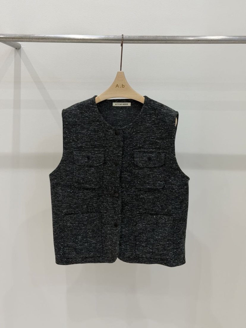 AUTUMN BEIGE-Q韓國直郵㊣女士新款25秋冬職業真品馬甲口袋A.b/AUTUMN BEIGE馬甲圖色2