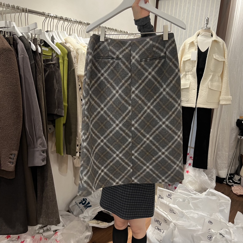 UNDERSTANDING東大門㊣實拍女士新款休閑時尚25秋冬半身裙中短裙UNDERSTANDING半身裙/中短裙