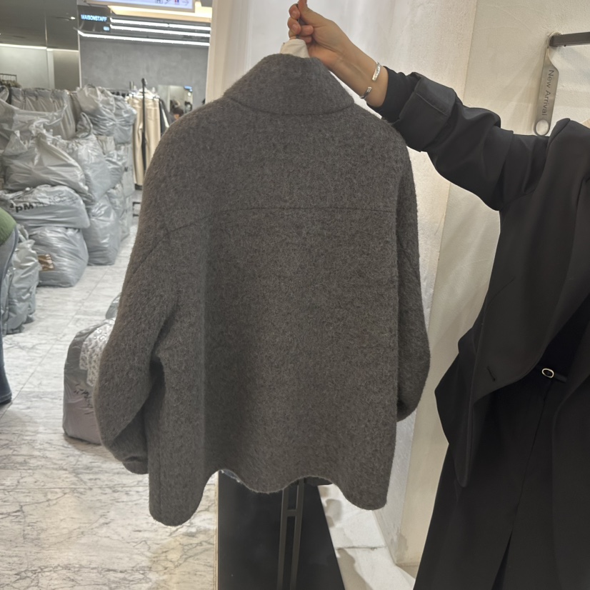 HONG-P韓國直郵㊣女士新品時尚人氣熱賣推薦25秋冬短款大衣羊駝HONG-P短款大衣