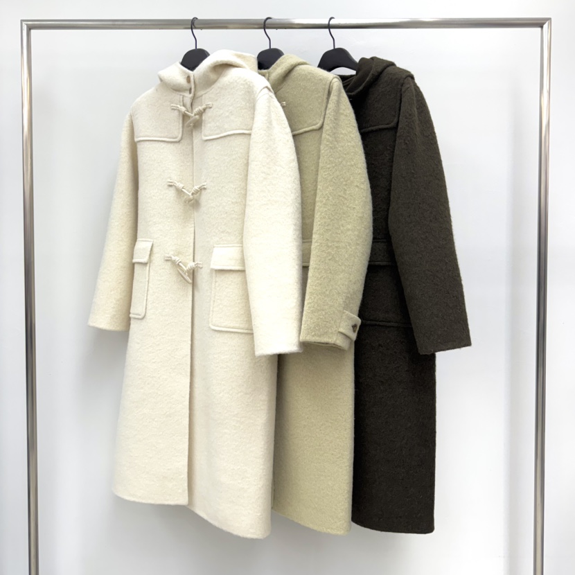 RIVER韓國代購㊣女士新品職業時尚真品25秋冬中長款大衣羊駝雙層WATER/RIVER中長款大衣