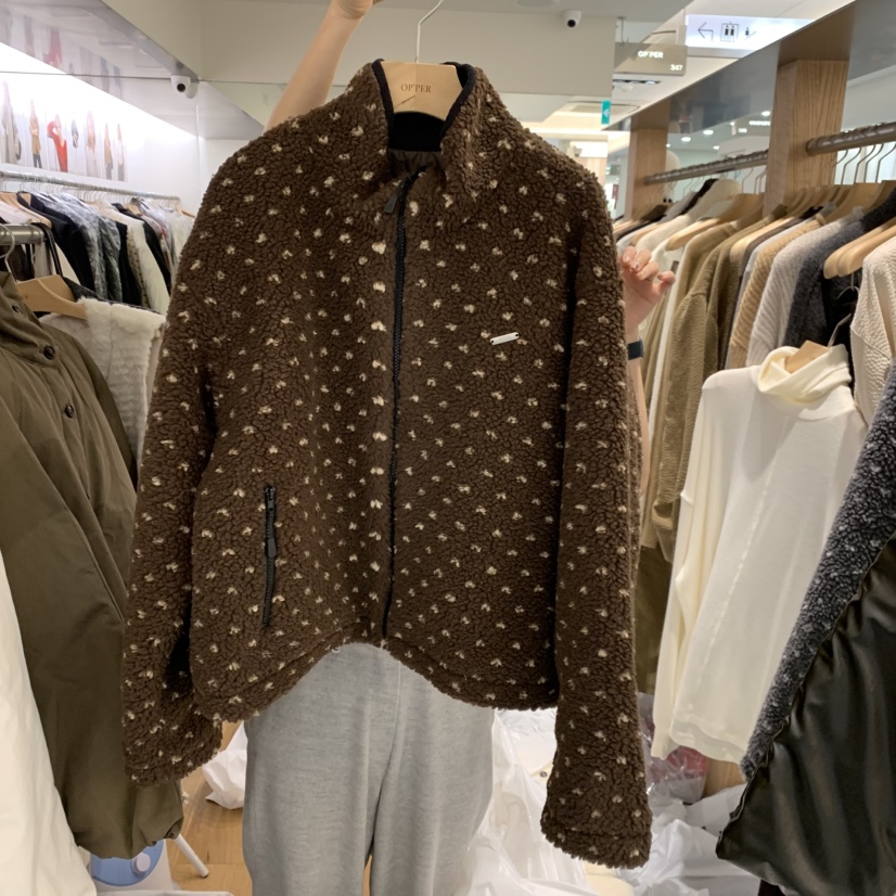 OP PER東大門㊣代購女士新品人氣25秋冬休閑職業時尚夾克皮草OPPER-simplebeige夾克