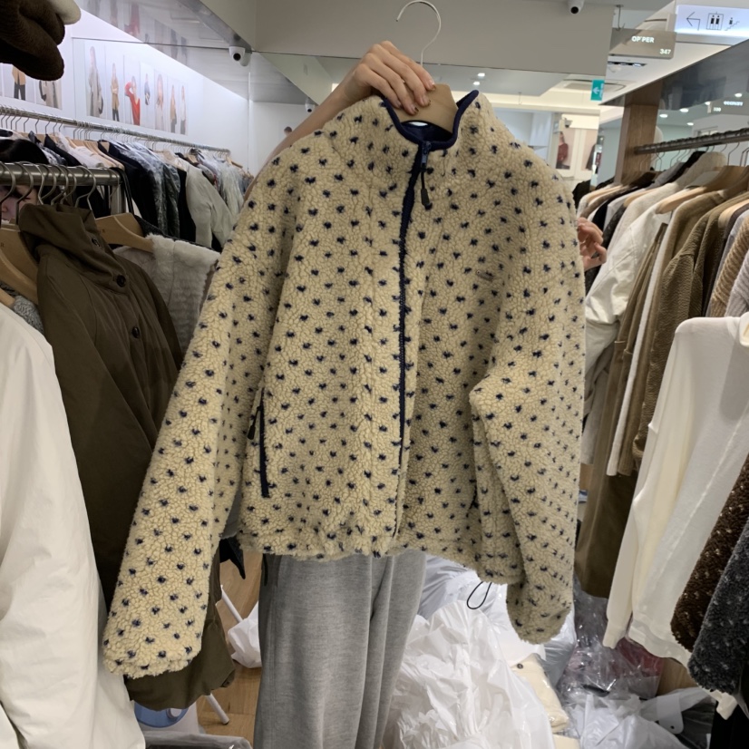 OP PER東大門㊣代購女士新品人氣25秋冬休閑職業時尚夾克皮草OPPER-simplebeige夾克圖色2