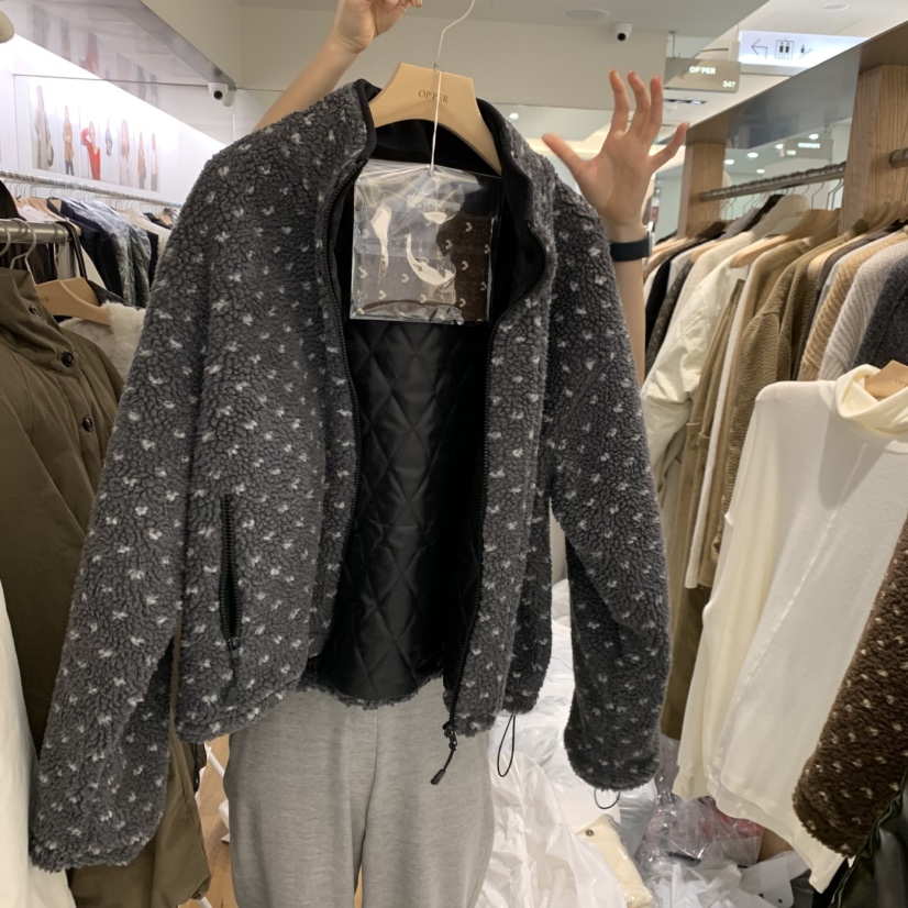 OP PER東大門㊣代購女士新品人氣25秋冬休閑職業時尚夾克皮草OPPER-simplebeige夾克圖色3