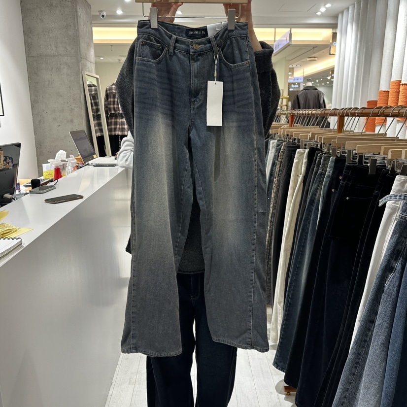 GRAYMELLOW東大門㊣直郵女裝新品25秋冬時尚休閑熱賣牛仔褲GRAYMELLOW牛仔褲