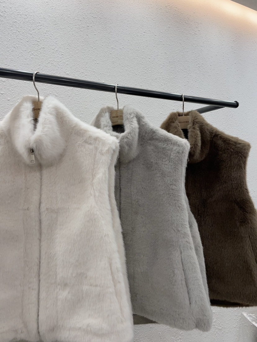 EGGPLANT韓國直郵㊣女裝新款時尚人氣熱賣25秋冬休閑馬甲貂皮EGGPLANT馬甲