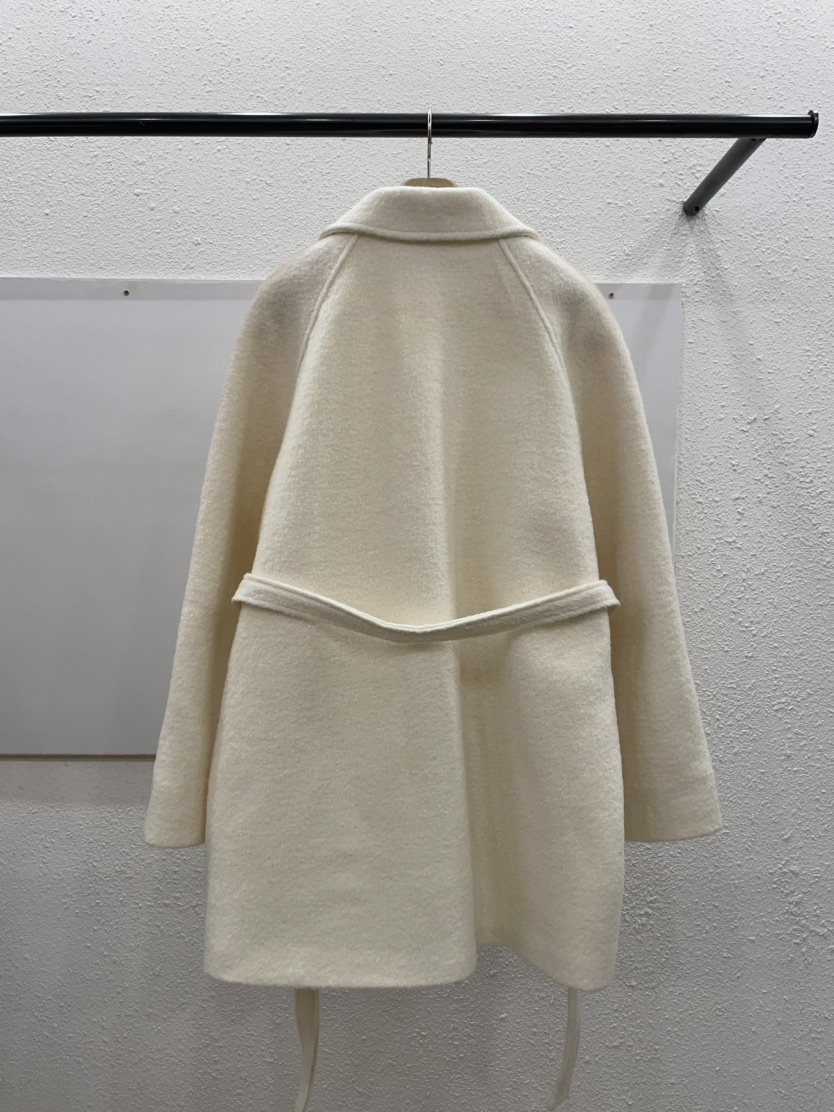 EGGPLANT韓國代購㊣女裝新款人氣時尚推薦中長款大衣羊毛腰帶EGGPLANT中長款大衣