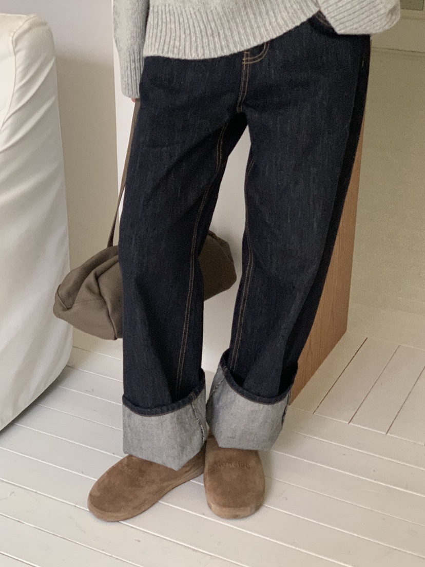 LOGARDEN韓國代購㊣女裝新款職業休閑25秋冬人氣真品牛仔褲LO GARDEN牛仔褲