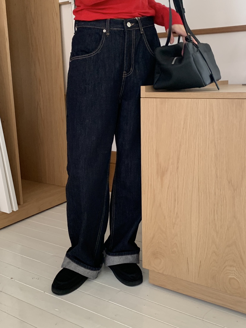 LOGARDEN韓國代購㊣女裝新款職業休閑25秋冬人氣真品牛仔褲LO GARDEN牛仔褲