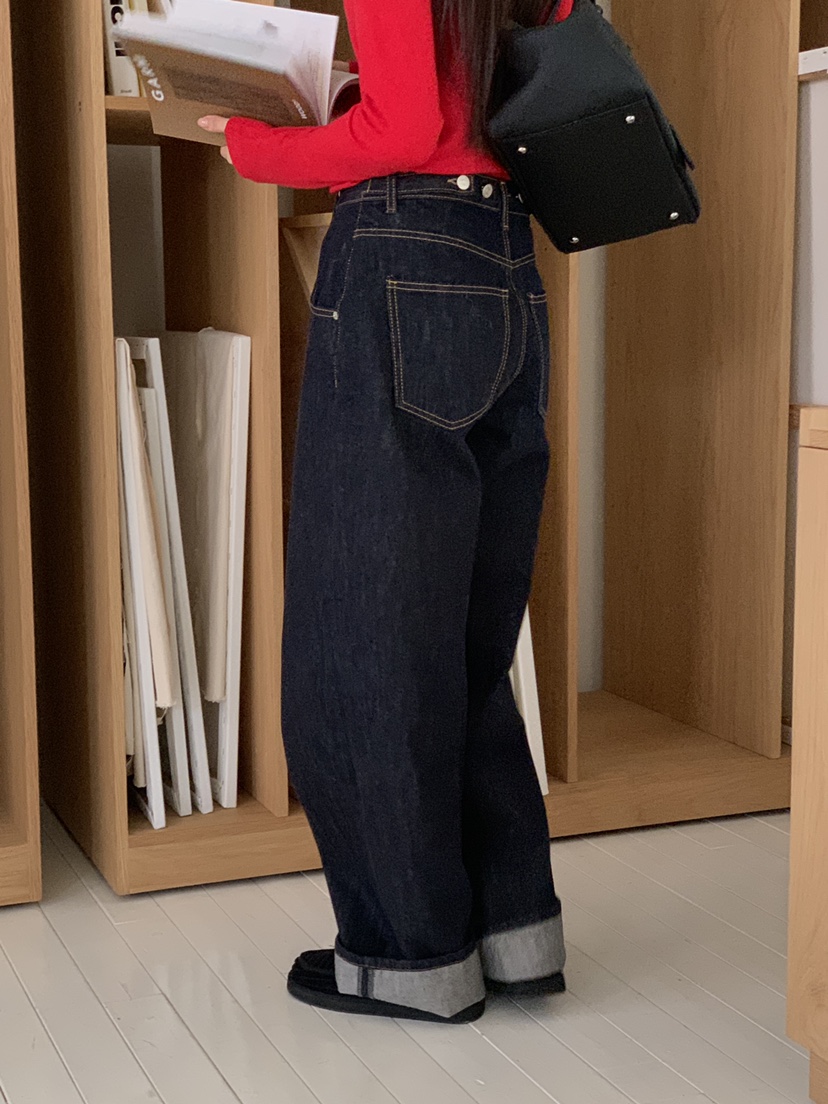 LOGARDEN韓國代購㊣女裝新款職業休閑25秋冬人氣真品牛仔褲LO GARDEN牛仔褲