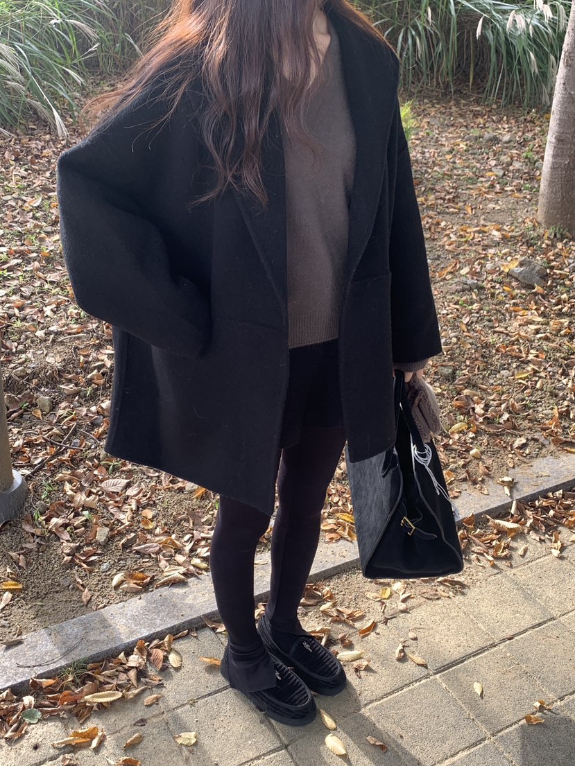 LOGARDEN東大門㊣代購女士新款時尚25秋冬休閑人氣中長款大衣LO GARDEN中長款大衣