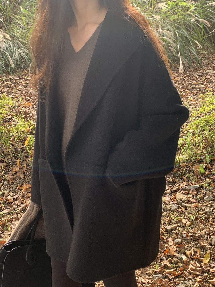 LOGARDEN東大門㊣代購女士新款時尚25秋冬休閑人氣中長款大衣LO GARDEN中長款大衣