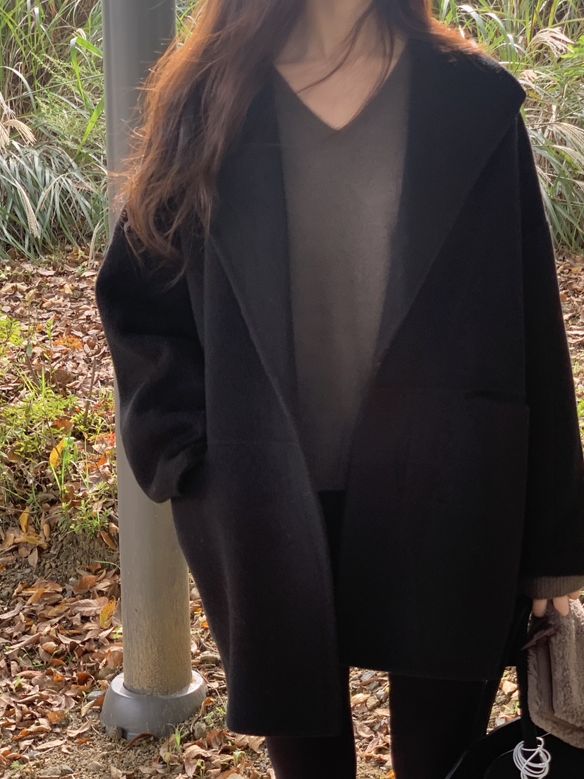 LOGARDEN東大門㊣代購女士新款時尚25秋冬休閑人氣中長款大衣LO GARDEN中長款大衣圖色2