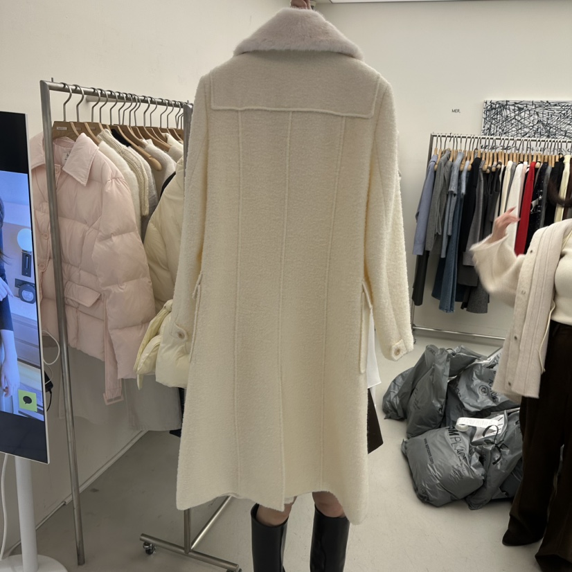 MER東大門㊣直郵女士新品休閑人氣職業熱賣25秋冬中長款大衣羊毛MER/ANGELO BIANCO中長款大衣