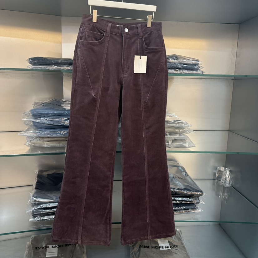 AIME HOPE MAKE東大門㊣代購女裝新品25秋冬牛仔褲燈芯絨AIME HOPE MAKE牛仔褲圖色2